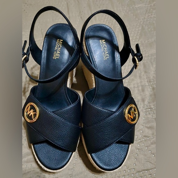 NEW Michael Kors Hannah Wedge Sandal -Black US 7 - Picture 4 of 9